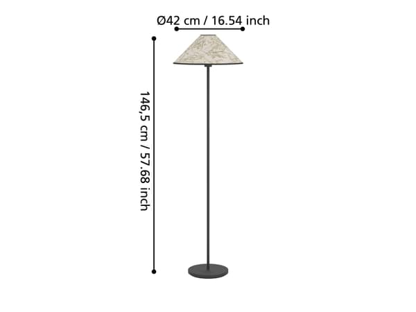 EGLO OXPARK FLOOR H1465 E27 BAMBU BLAD LAMPA