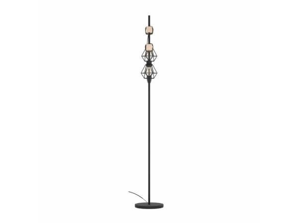 EGLO 44081, Sort, Lysebrun, Universell, Stål, Tre, E27, 2 ampuller, Kabel