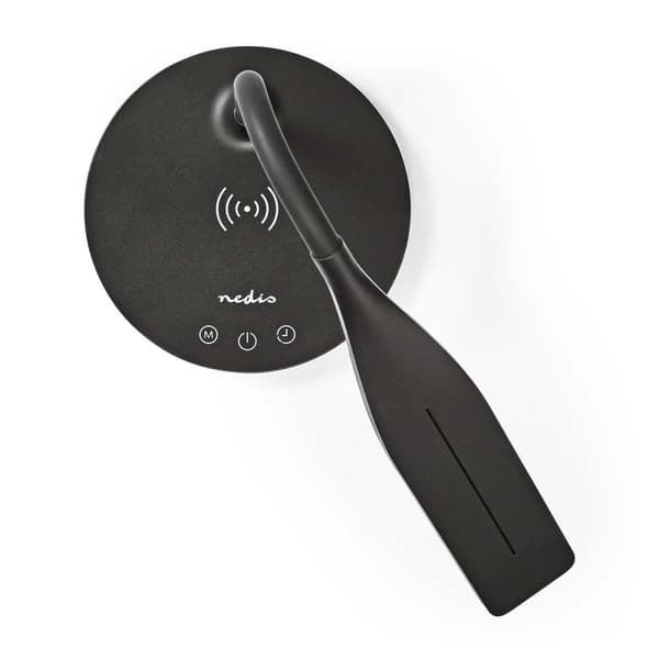 Nedis LED-lampe med trådløs lader | Dimmer - På produkt | LED / Qi | 15 W | Med dimming | Kald Hvit / Natural Hvit / Varm Hvit | 2700 - 6500 K