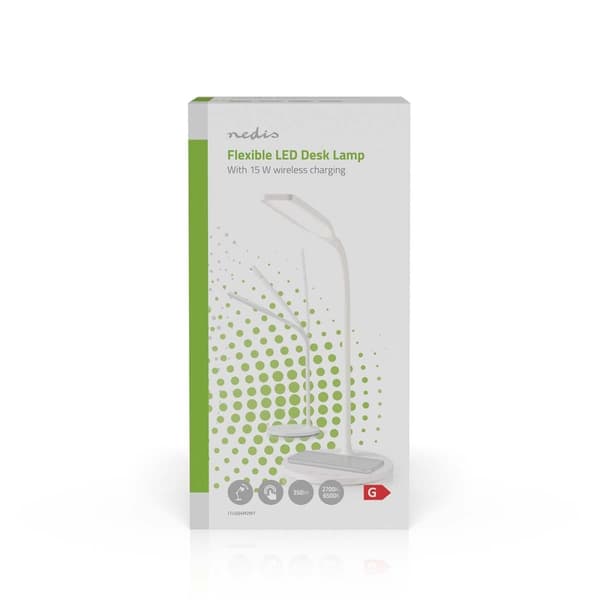 Nedis LED-lampe med trådløs lader | Dimmer - På produkt | LED | 15 W | Med dimming | Kald Hvit / Natural Hvit / Varm Hvit | 2700 - 6500 K