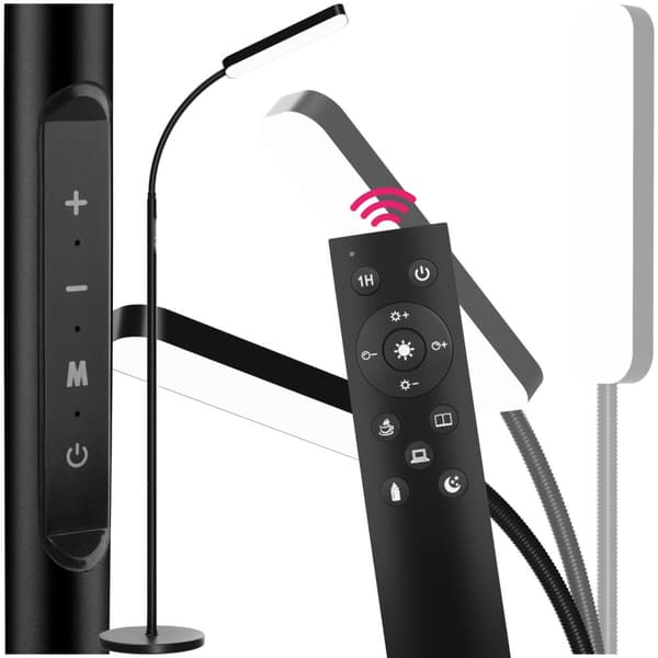 Gulvlampe Prisma LED, 5 lysindstillinger, 12 W, dæmpbar - sort