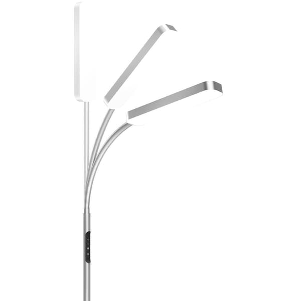 Gulvlampe Prisma LED, 5 lysindstillinger, 12 W, dæmpbar - sølv