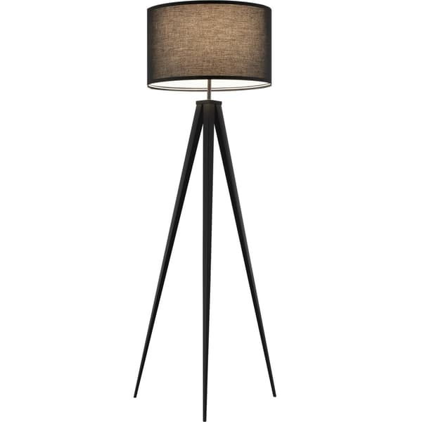 Gulvlampe Lunaris, tekstilskærm - sort