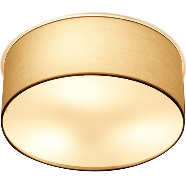 Loftlampe Circum, tekstilskærm i hørlook - grå