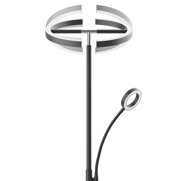 Gulvlampe Auralis LED 20W, læselampe, dæmpbar - sort