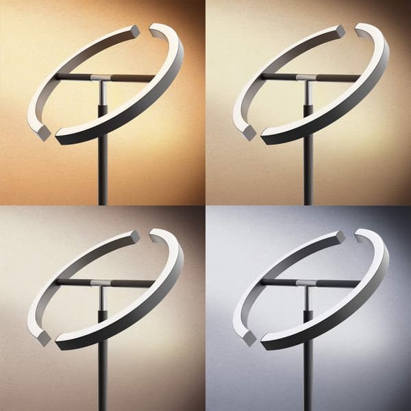 Golvlampa Auralis LED 20W, läslampa med dimmer - svart