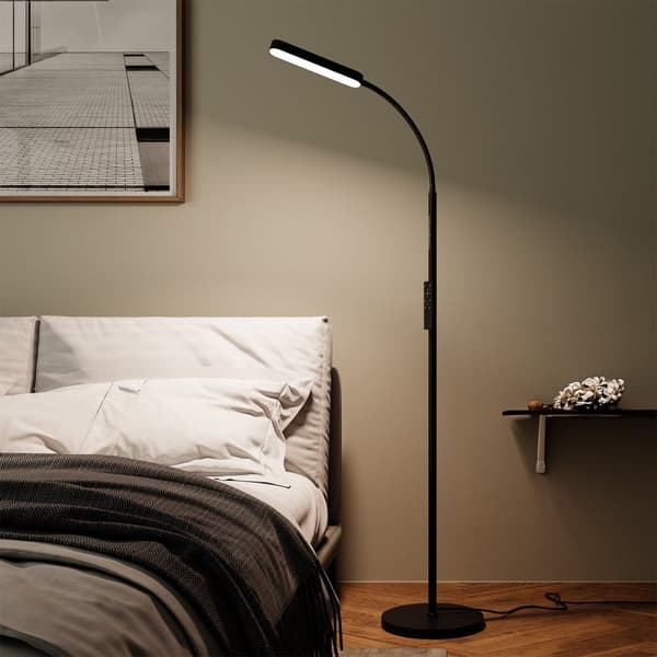 Golvlampa Prisma LED, 5 ljuslägen, 12 W, dimbar - svart