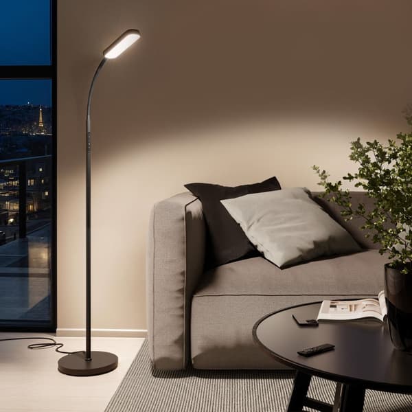 Golvlampa Prisma LED, 5 ljuslägen, 12 W, dimbar - svart