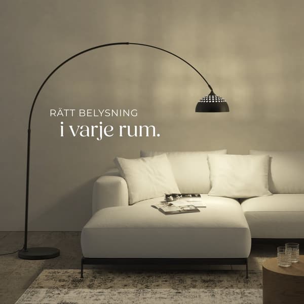 Golvlampa Arcus, stål, 60W - svart