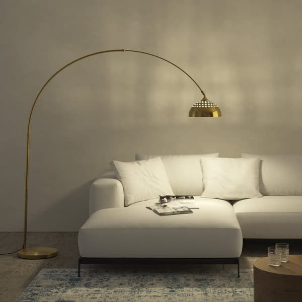 Golvlampa Arcus, stål, 60W - guld