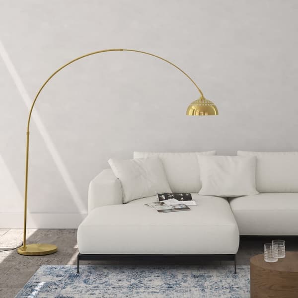 Golvlampa Arcus, stål, 60W - guld