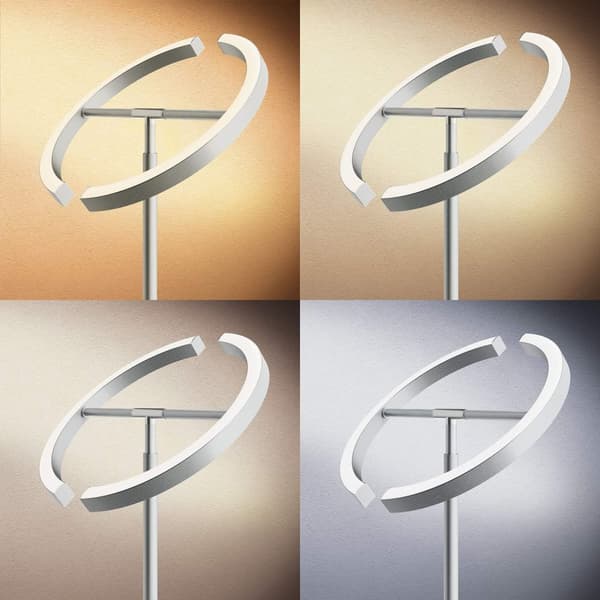 Gulvlampe Auralis LED 20W, læselampe, dæmpbar - Mat nikkel