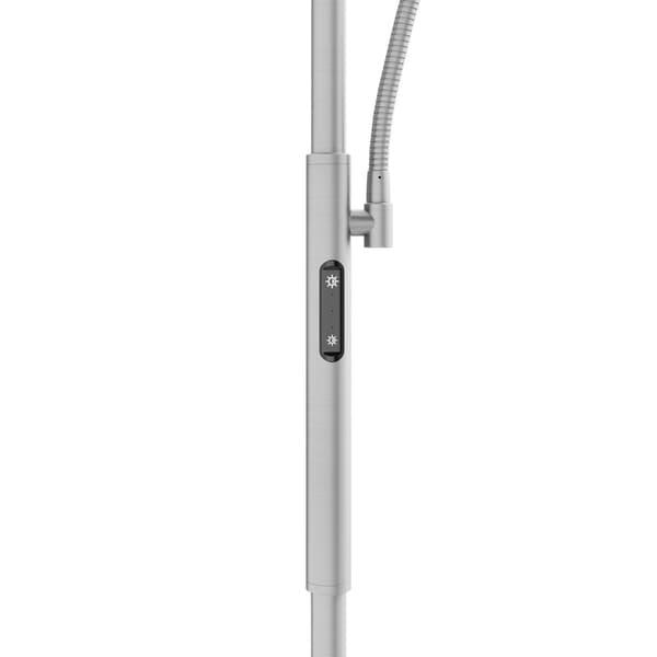 Gulvlampe Auralis LED 20W, læselampe, dæmpbar - Mat nikkel