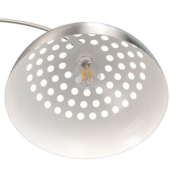 Gulvlampe Arcus, stål, retro-stil, 60W - Mat nikkel