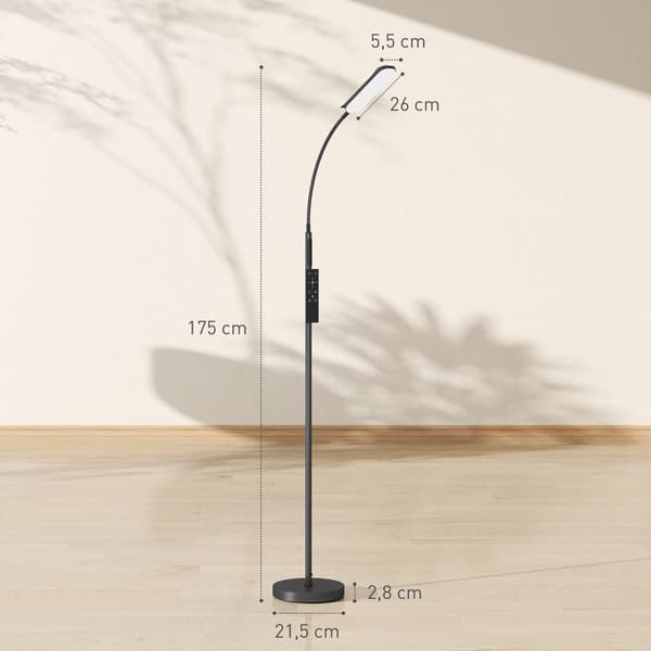LED Gulvlampe, Ø22 x 175H cm, Sort