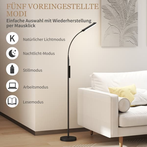 LED Gulvlampe, Ø22 x 175H cm, Sort