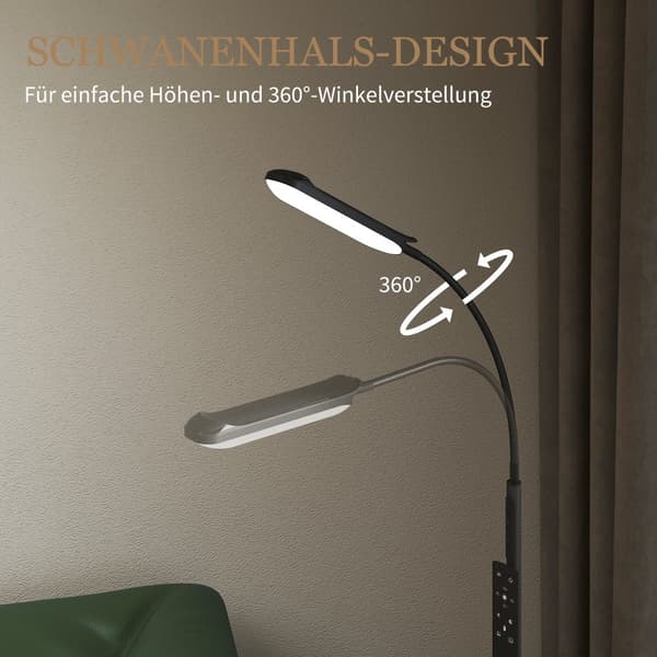 LED Gulvlampe, Ø22 x 175H cm, Sort