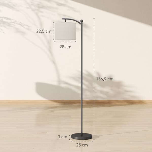 LED-golvlampa, 54.3x30.6x159.6 cm, Svart+Kräm