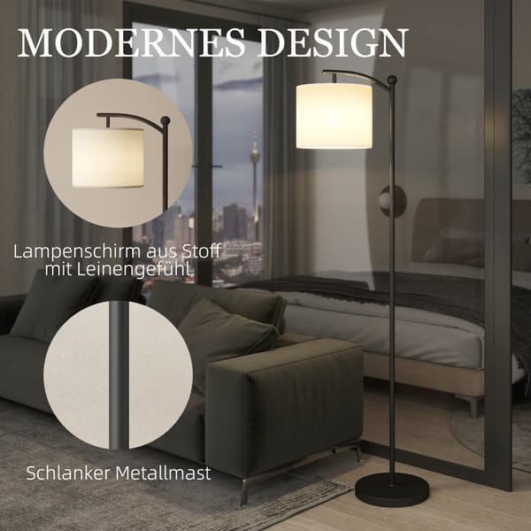 LED-golvlampa, 54.3x30.6x159.6 cm, Svart+Kräm