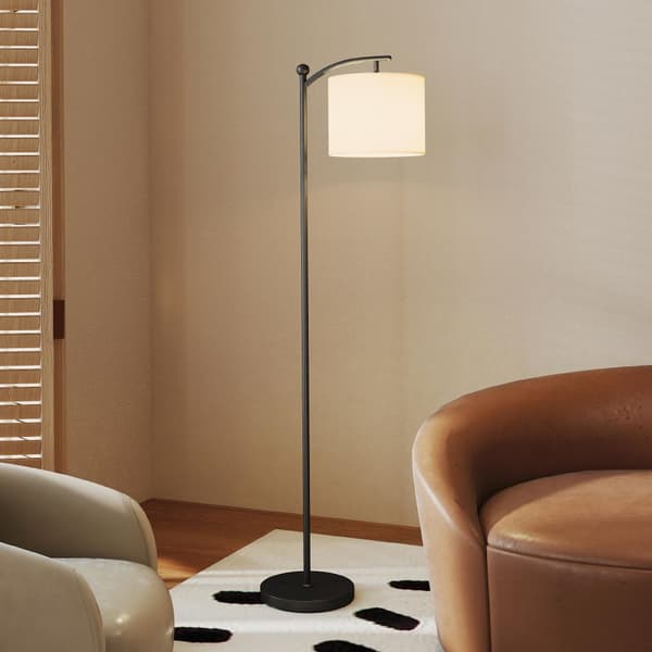 LED-golvlampa, 54.3x30.6x159.6 cm, Svart+Kräm