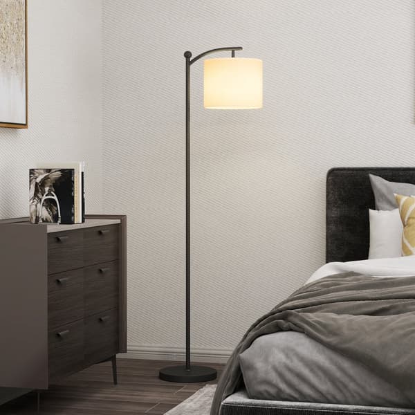 LED-golvlampa, 54.3x30.6x159.6 cm, Svart+Kräm
