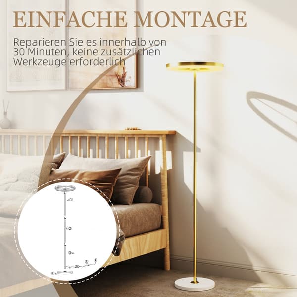 Golvlampa, 40x40x157,5 cm, Guld