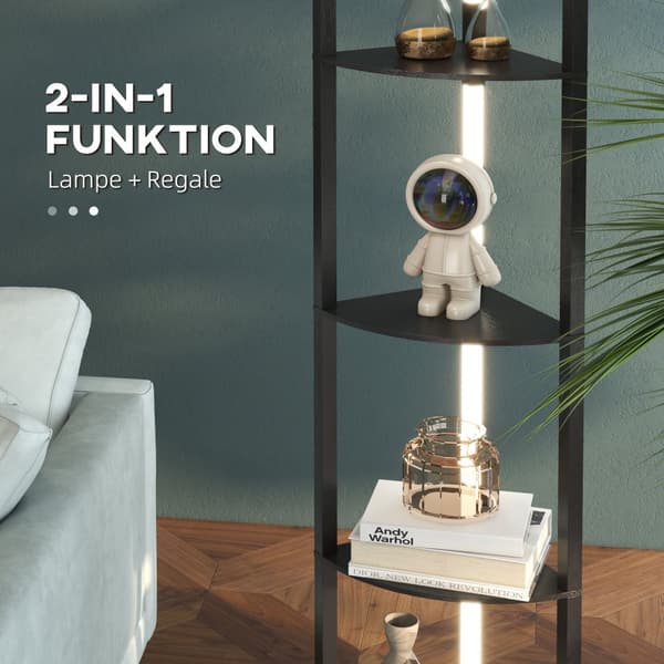 Gulvlampe, LED, 41L x 29,5B x 163,5H cm, Sort
