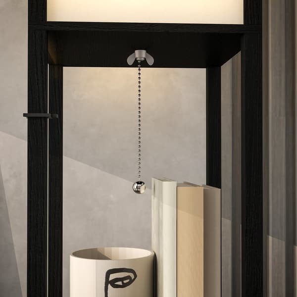 Gulvlampe, 26x26x159 cm, Sort+Hvid