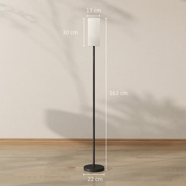 Gulvlampe, Ø22x163H cm, Sort og Hvid