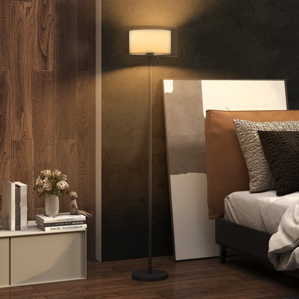 Gulvlampe, Ø33 x 152,5H cm, Sort og Hvid
