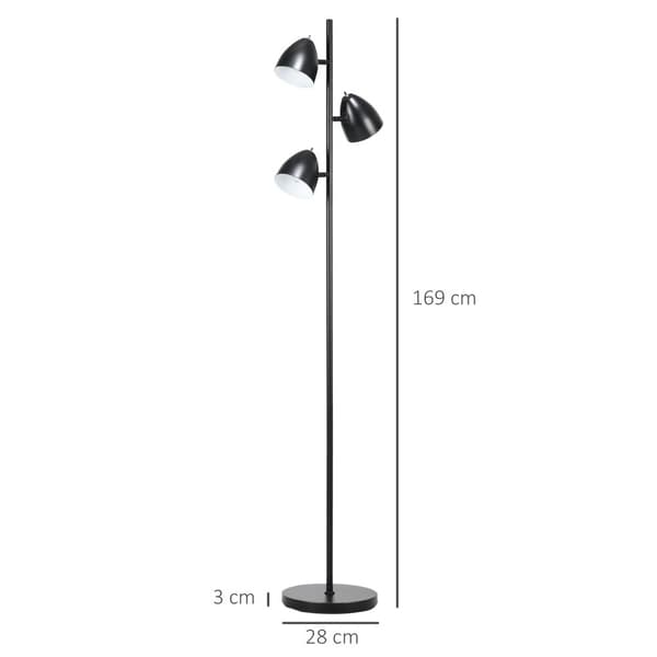 Golvlampa, 38x28x169 cm, Svart