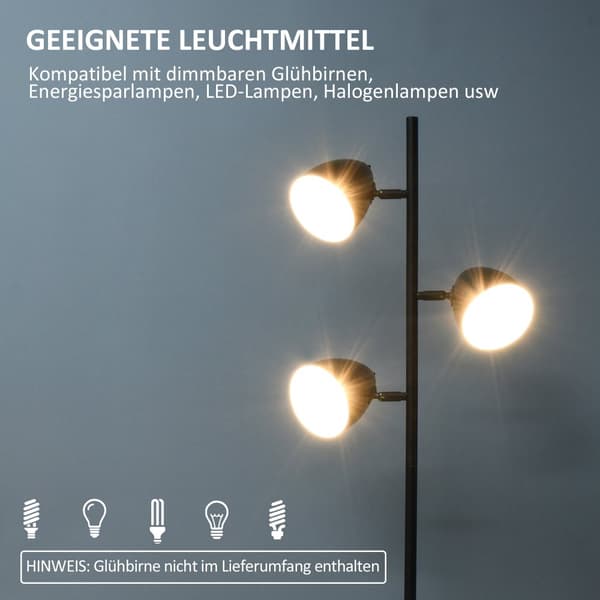 Golvlampa, 38x28x169 cm, Svart
