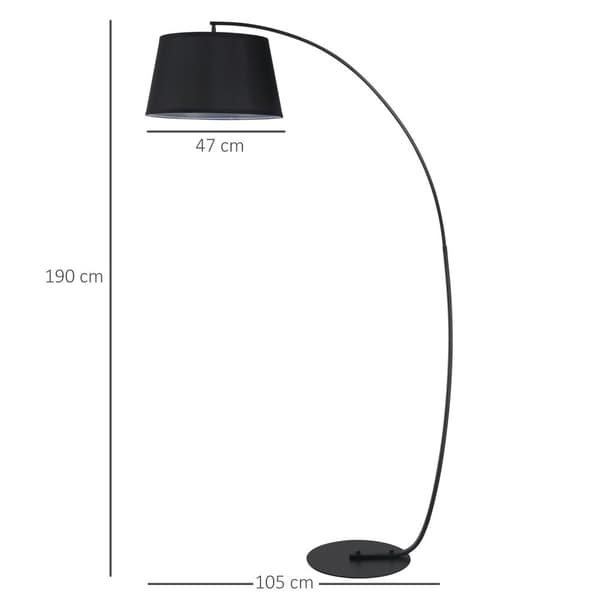 Golvlampa, Arc, 105x47x190 cm, Svart
