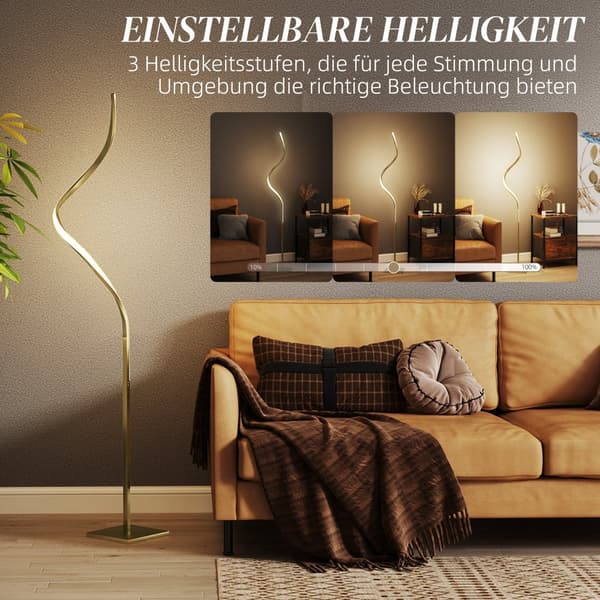 Lattiavalaisin, LED-spiraali, 20,5P x 20,5L x 146K cm, kulta
