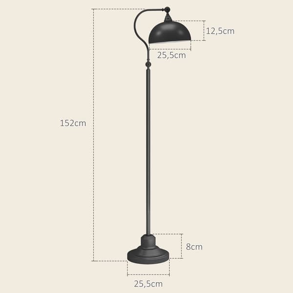 Golvlampa, 42x25.5x152 cm, Svart