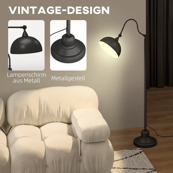 Golvlampa, 42x25.5x152 cm, Svart