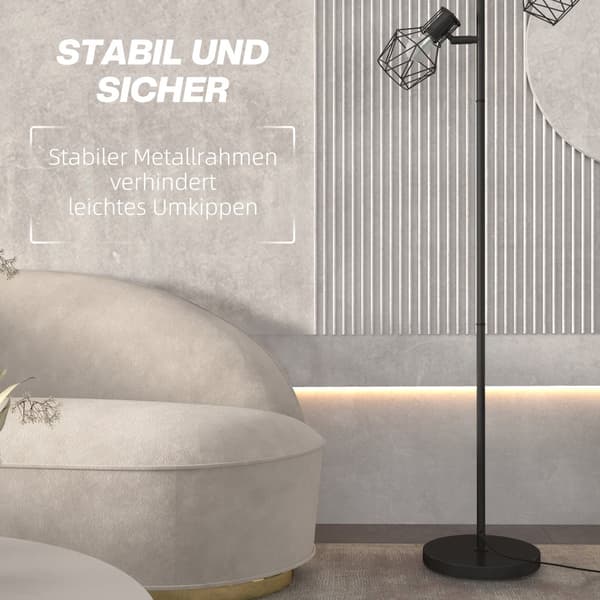 Golvlampa, 41x28x169 cm, Svart