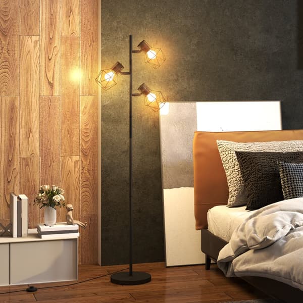 Golvlampa, 41x28x169 cm, Svart