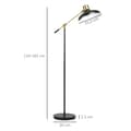 Miniatyrbild 3 av 9: Golvlampa, 80x30x124-165 cm, Svart