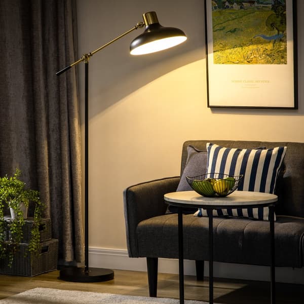 Golvlampa, 80x30x124-165 cm, Svart