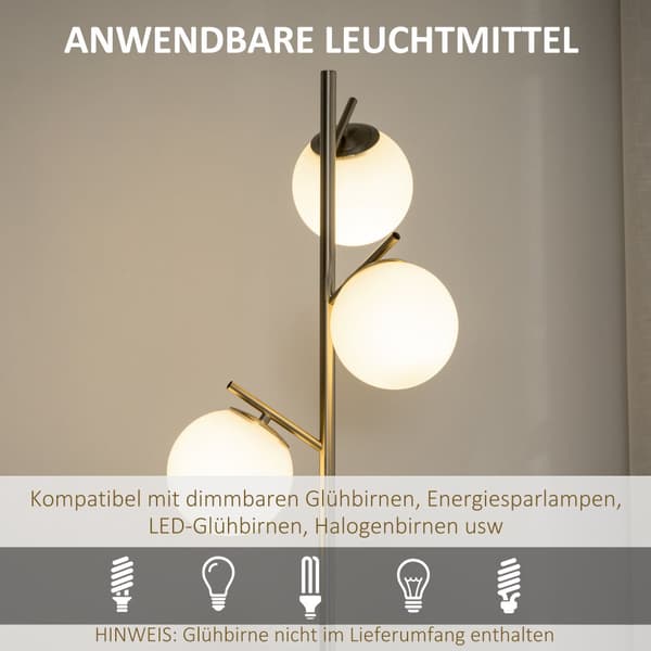 Gulvlampe, Ø27x169H cm, Sølv