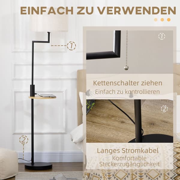 Gulvlampe, Ø40x168 cm, Creme