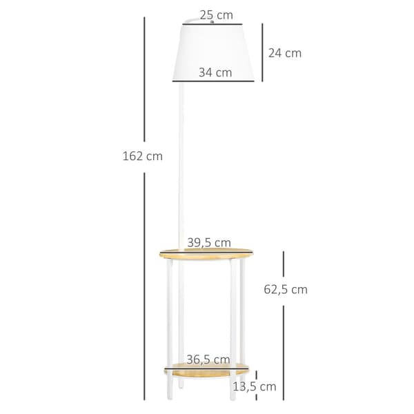 Golvlampa, 43x39.5x162 cm, Vit