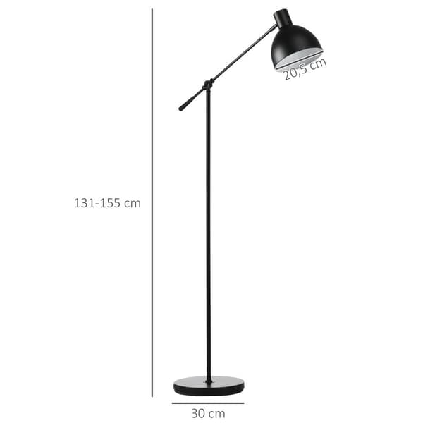 Ljuskälla, LED Energisparande Lampa 10W, Ø30 x 131-155H cm, Svart