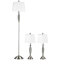Miniatyrbillede 1 af 9: Lampesæt, 3-tlg, Ø38x162H cm, Sølv og Hvid