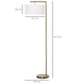 Miniatyrbillede 3 af 9: Gulvlampe, E27, 47x37x153 cm, Guld Hvid
