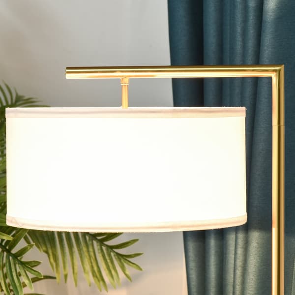 Gulvlampe, E27, 47x37x153 cm, Guld Hvid