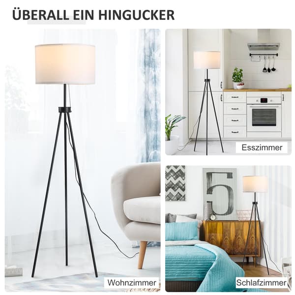 Golvlampa, 37x37x152 cm, Svart & Vit