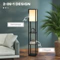 Miniatyrbillede 4 af 9: Gulvlampe med hylder, E27 op til 40W uden pære, 26x26x160 cm, Sort