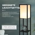 Miniatyrbillede 6 af 9: Gulvlampe med hylder, E27 op til 40W uden pære, 26x26x160 cm, Sort